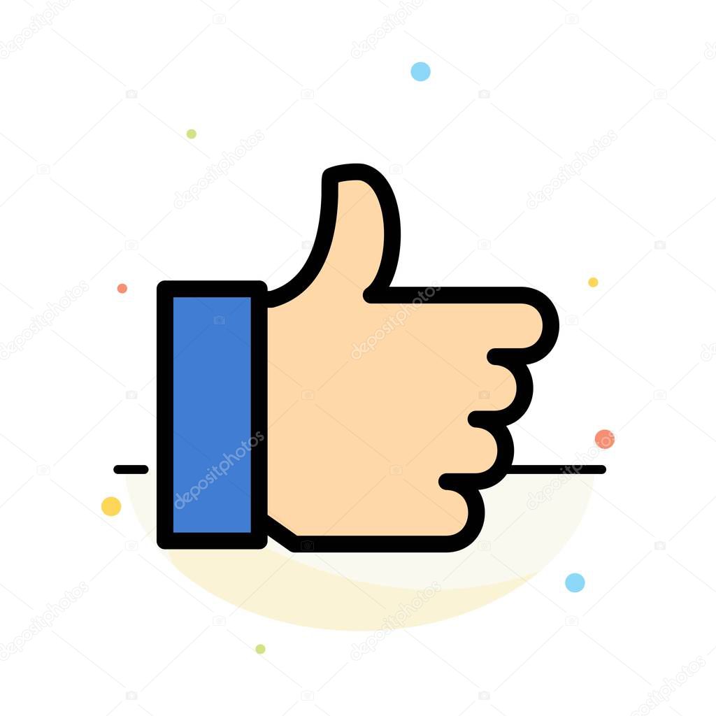 Hand, Like, Vote, Love Abstract Flat Color Icon Template