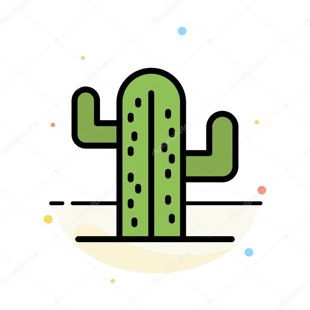 Cactus, Usa, Plant, American Abstract Flat Color Icon Template