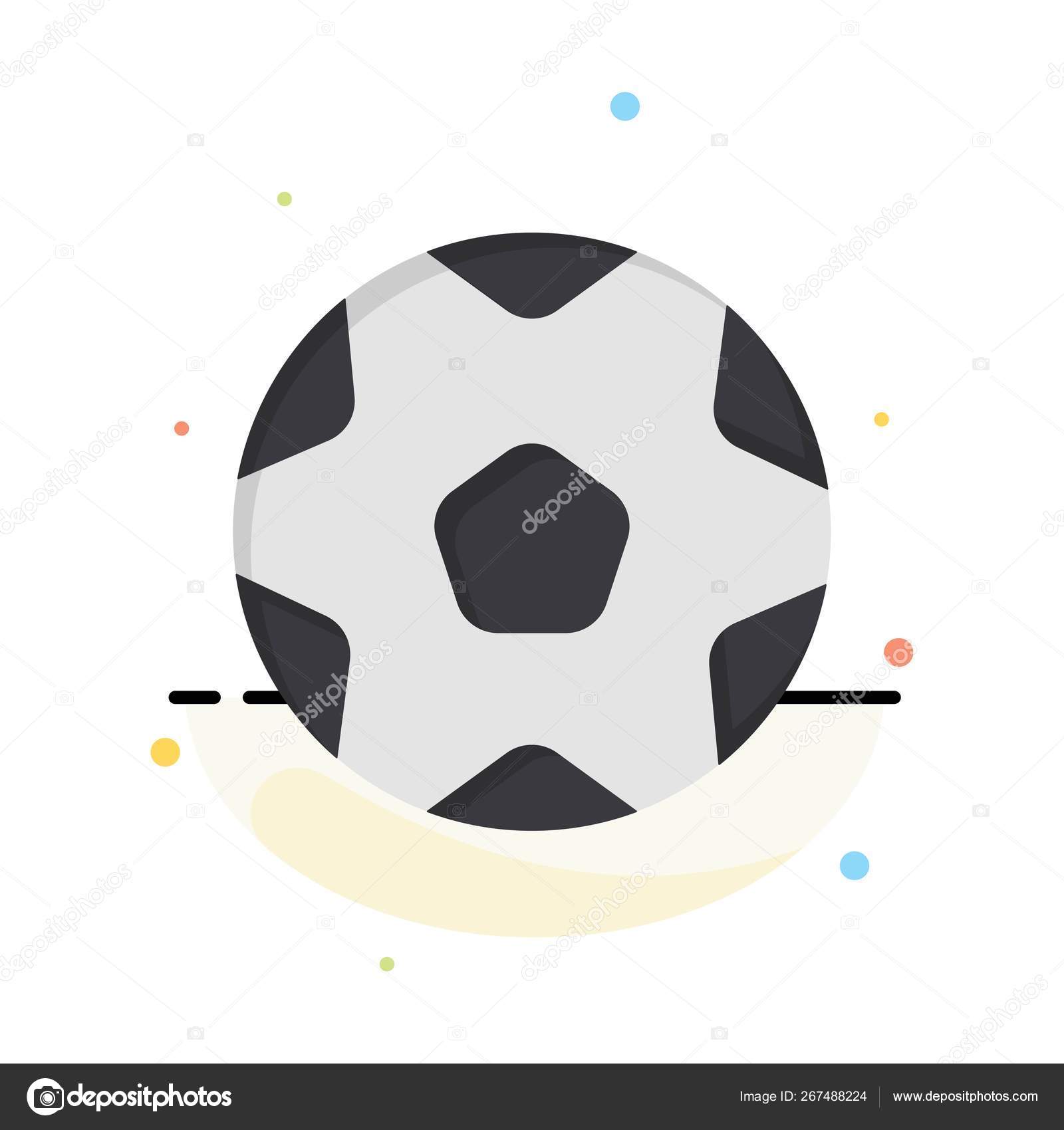 Football, Ball, Sports, Soccer Abstract Flat Color Icon Template