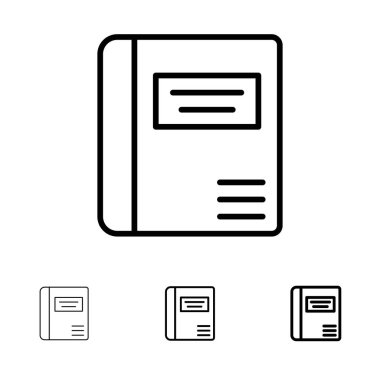 Kitap, Eğitim, Tıp Kitabı, Tıbbi Kalın ve ince siyah çizgi 