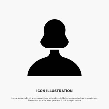 Avatar, Kız, , Kişi, Kullanıcı katı Glyph Icon vektör