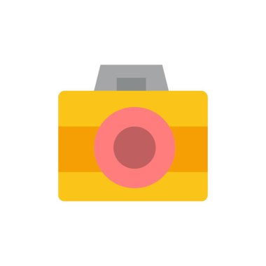 Kamera, Bilgisayar, Dijital, Teknoloji Düz Renk Simgesi. Vektör i