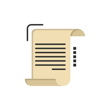 belge, rapor, not, kağıt, yönergeler düz renk simgesi. Vektör