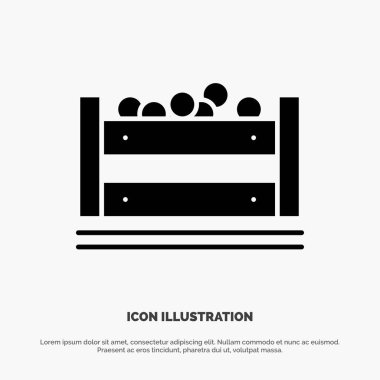 Bangladeş, Gıda, Kutu, Bangla katı Glyph Icon vektör
