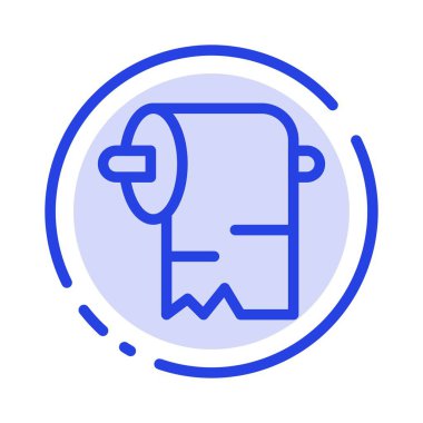 Temizlik, Kağıt, Doku Mavi Noktalı Çizgi Simgesi