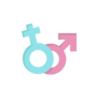 Cinsiyet, Venüs, Mars, Erkek, Kadın Düz Renk Simge Vektör