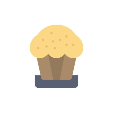 Pasta, fincan, yiyecek, Paskalya düz renk simgesi. Vektör simgesi Banner Tem