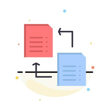 Veri, Dosya, Paylaş, Science Abstract Flat Color Icon Şablonu