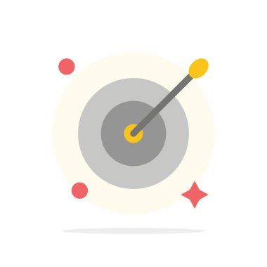 Hedef, amaç, ok soyut daire arka plan düz renk simgesi