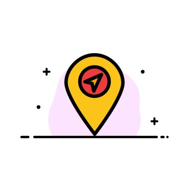 Konum, harita, Işaretçi Iş düz çizgi dolu simge vektör ba