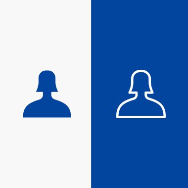 Avatar, Destek, Kadın Hattı ve Glyph Katı simgesi Mavi Sancak Lin