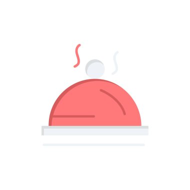 Otel, yemek, yemek, servis düz renk simgesi. Vektör simgesi afiş 