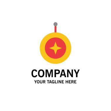 Rozet, Yıldız, Madalya, Kalkan, Onur İş Logo Şablonu. Düz C