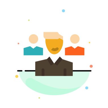 Takım, Kullanıcı, Müdür, kadro soyut düz renk simge şablonu