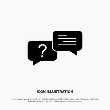 Sohbet, Bubble, Popup, Mesaj katı Glyph Icon vektör