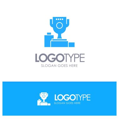 Kase, Tören, Şampiyon, Kupa, Goblet Mavi Katı Logo yer