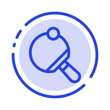 Pong, Raket, Masa, Tenis MaviSi Noktalı Çizgi Simgesi