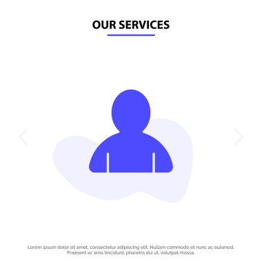 Hizmetlerimiz Hesabı, Avatar, Kullanıcı Katı Glyph Icon Web kartı Tem