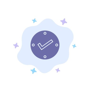 Açık, Onayla, Onaylandı, Soyut Bulut Backgrou'da Mavi Simgeyi Kontrol Et