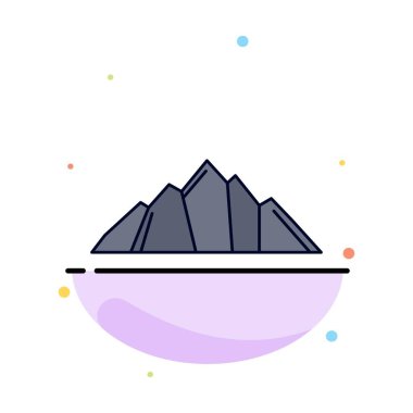 tepe, manzara, doğa, dağ, sahne Düz Renk Simge Vektör