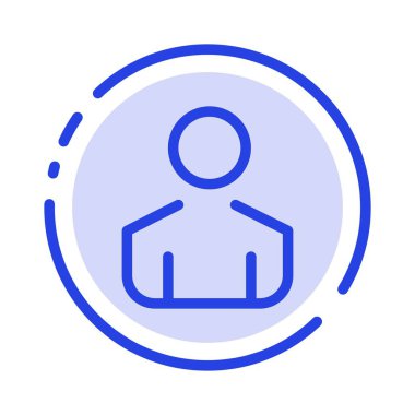 Erkek, Erkek, Kişi Mavi Noktalı Çizgi Simgesi