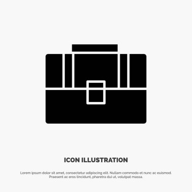 Çanta, Bavul, Kılıf, Çanta katı Glyph Icon vektör