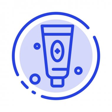 Güzellik, Kozmetik, Yüz, Köpük Mavi Noktalı Çizgi Hattı Simgesi