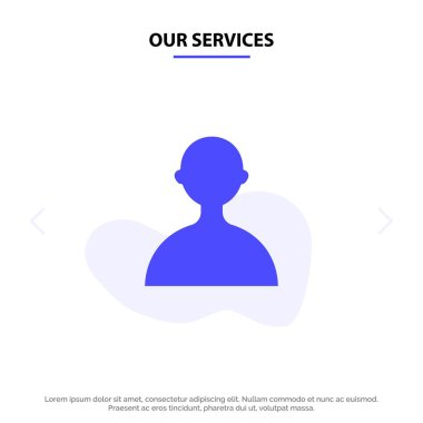 Hizmetlerimiz Avatar, Kullanıcı, Temel Katı Glyph Icon Web kartı Templ