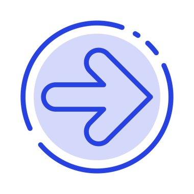 Ok, İleri, Oklar, Sağ Mavi Noktalı Çizgi Simgesi