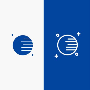 Astronomi, Planet, Uzay Hattı ve Glyph Katı simgesi Mavi afiş L