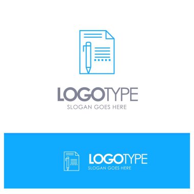 Belge, Düzenle, Sayfa, Kağıt, Kalem, Mavi anahat Logo zekâ yaz