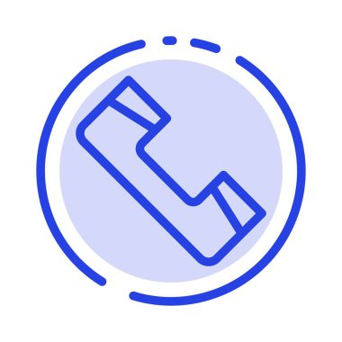 Arama, İletişim, Telefon, Telefon Mavi Noktalı Hat Simgesi