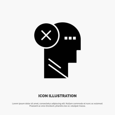 Beyin, Başarısızlık, Baş, İnsan, Mark, Zihin, Düşünme katı Glyph Ic