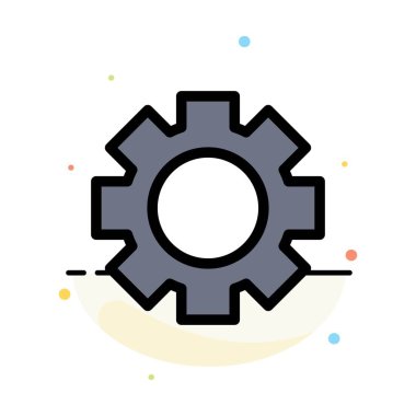 Dişli, Ayar, Tekerlek Soyut Düz Renk Simgesi Şablonu