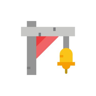 Çan, İşaret, Tren, Ulaşım Düz Renk Simgesi. Vektör simgesi 