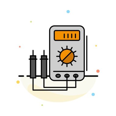 Voltmetre, Amper, Watt, Dijital, TestEr Soyut Düz Renk Ico