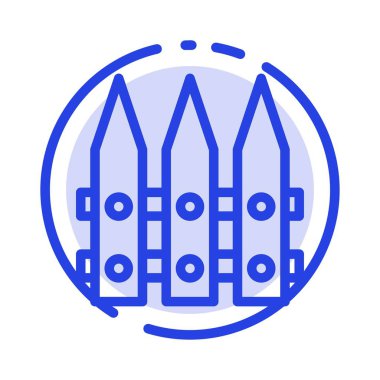 Çit, Bahçe, Bahçe, Bahar Mavi Noktalı Çizgi Hattı Simgesi