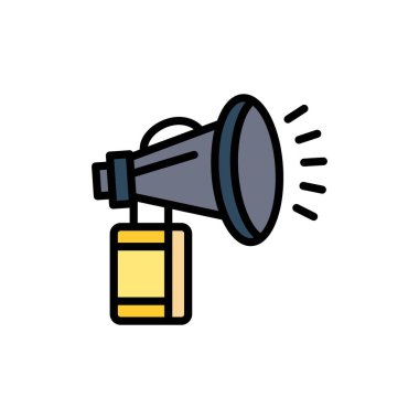 Hava, Öznitelik, Can, Fan, Horn Düz Renk Simgesi. Vektör simgesi afiş Şablonu