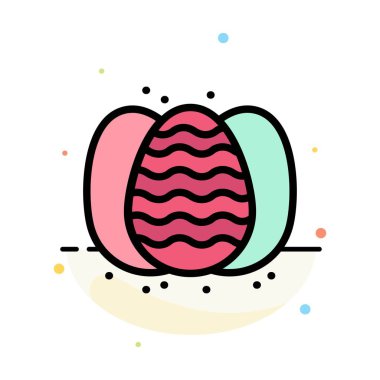 Yumurta, Paskalya, tavşan, doğa soyut düz renk simge şablonu