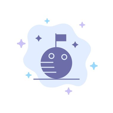 Soyut Bulut Arka Planında Bayrak, Ay, Uzay Mavisi Simgesi