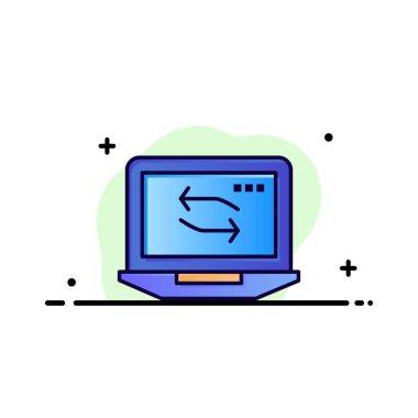 Bilgisayar, Ağ, Dizüstü Bilgisayar, Donanım İş Logo Şablonu. Düz