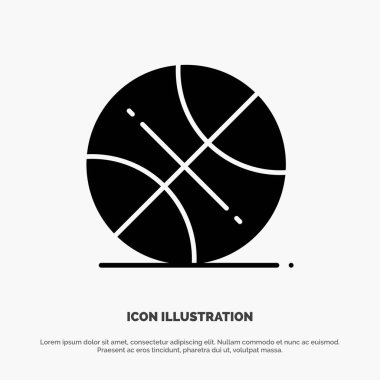 Basketbol, Top, Spor, Abd katı Glyph Icon vektör