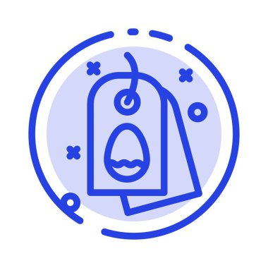 Etiket, Yumurta, Paskalya, Doğa MaviSi Noktalı Çizgi Simgesi