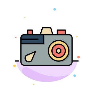 Kamera, Eğitim, Resim, Resim Soyut Düz Renk Simgesi Templ