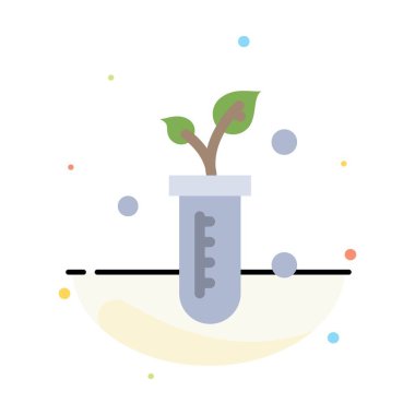 Tüp, Bitki, Laboratuvar, Bilim Soyut Düz Renk Simgesi Şablonu