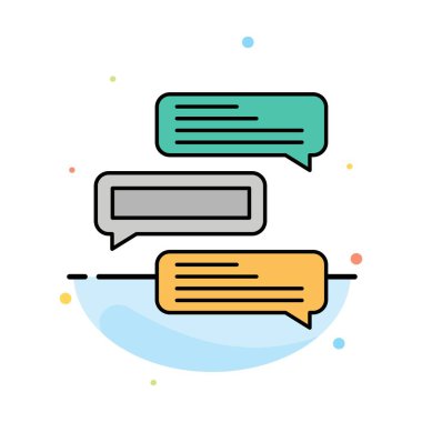 Sohbet, Kabarcıklar, Yorumlar, Konuşmalar, Konuşmalar Soyut Düz Renk Simgesi Şablon