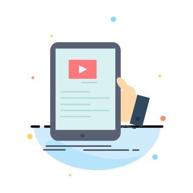 Forum, Online, Webinar, seminer, öğretici düz renk simge vektör