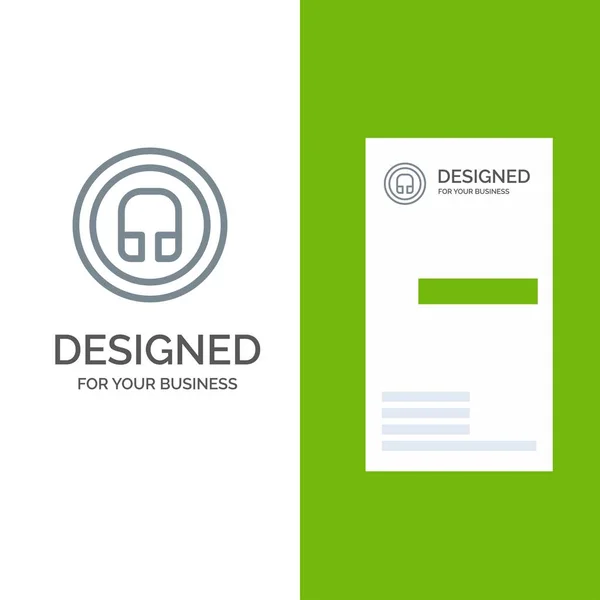 Auriculares, Auriculares, Basic, Diseño de Logo Gris Ui y Coche de Negocios — Vector de stock