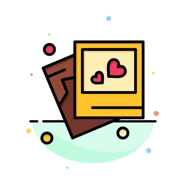 Marco, Amor, Corazón, Boda Plantilla de icono de color plano abstracto — Archivo Imágenes Vectoriales