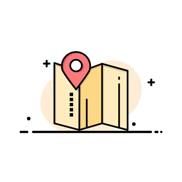 Locatie, kaart, PIN, Hotel Business logo template. Platte kleur — Stockvector